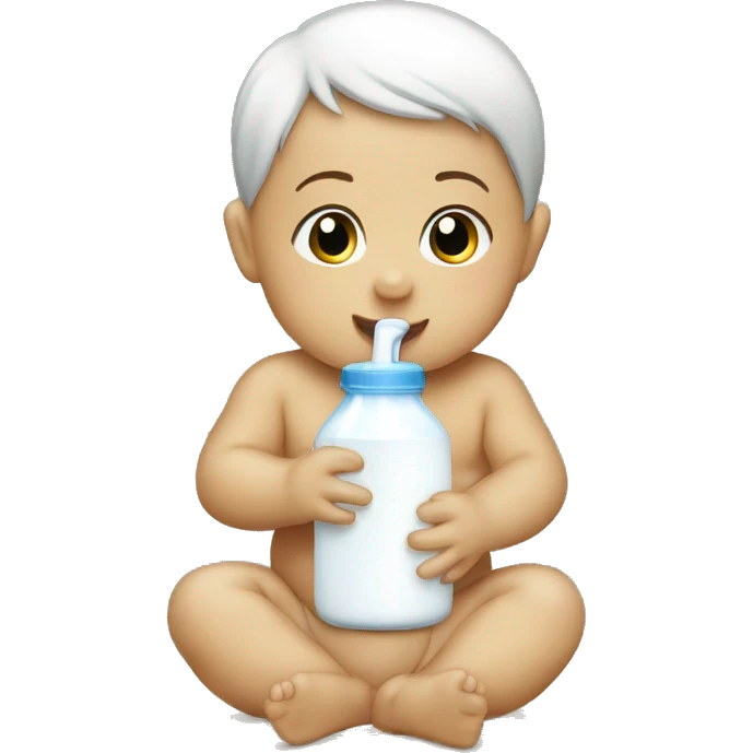 Baby drinking milk in a bottle  emoji