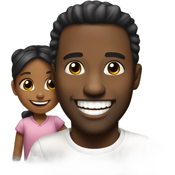 black man grinning at little girl emoji