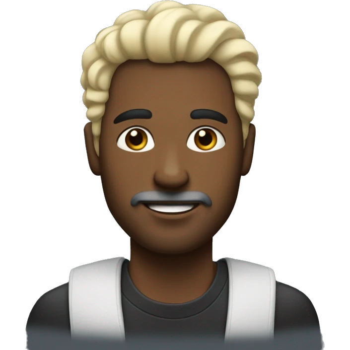 Hombre de pelo negro con una ave  emoji
