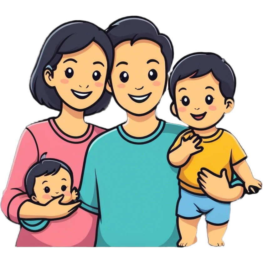 Mom, dad, baby boy, baby girl is coming emoji