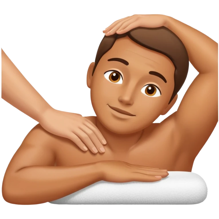 person getting a massage, relaxed face emoji