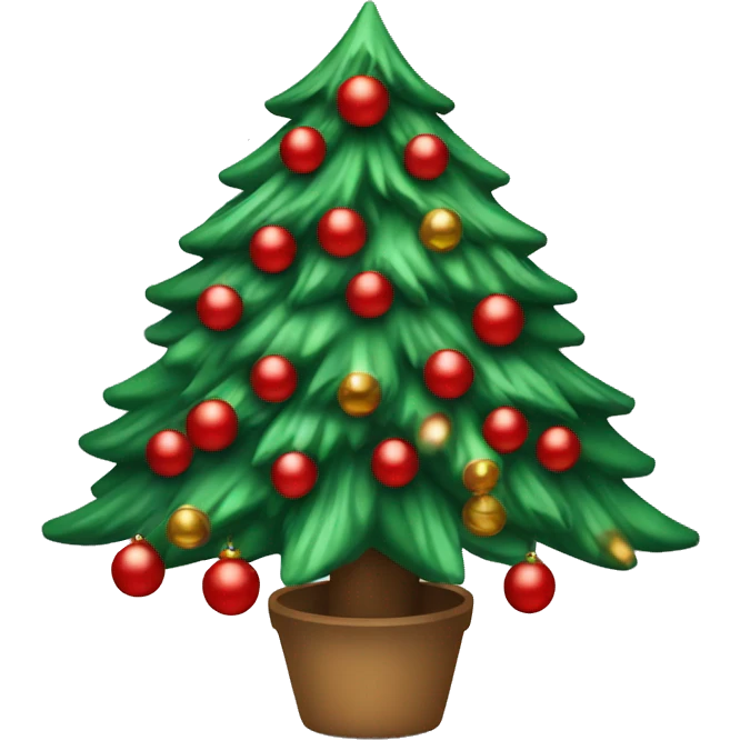 christmas tree with red and green ornaments  emoji