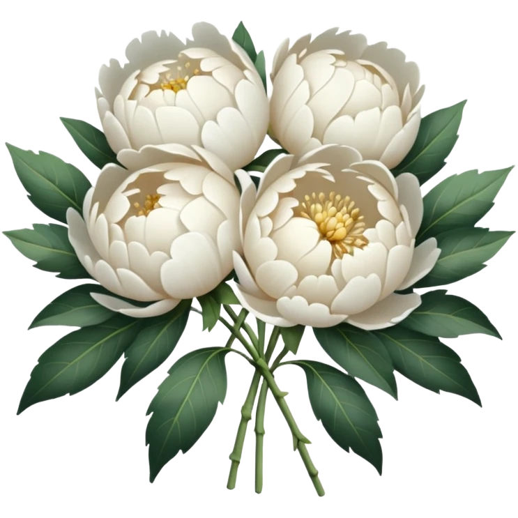 White peonies bouquet  emoji