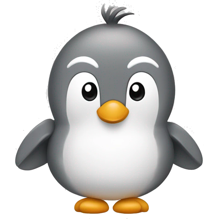 Pingouin gris et blanc avec un petit bec  emoji