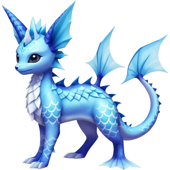 Lumineon-Vaporeon-Glaceon-Dragonair-Fakémon-hybrid-creature (full body)  emoji