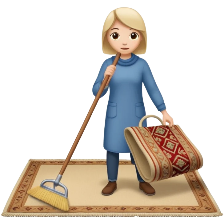 Lifting up a rug and sweeping  stuff under to hide things emoji