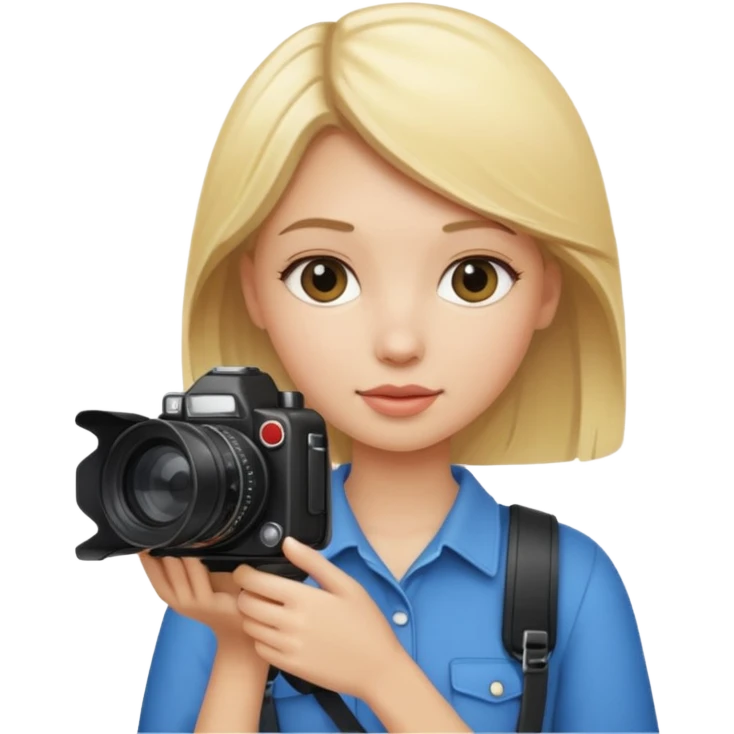 blonde Girl carrying camera equipment emoji