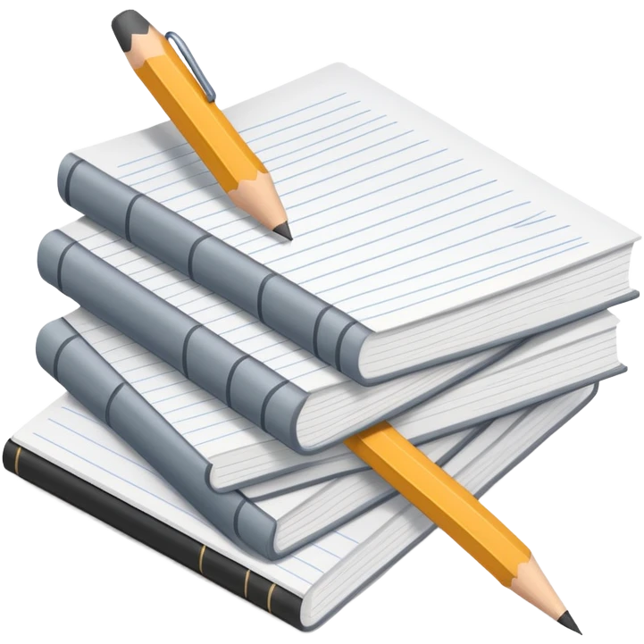Stack of essay papers with pencil emoji