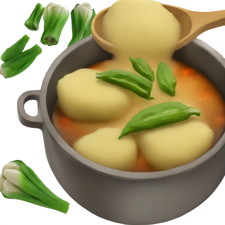 Fufu with okra stew emoji