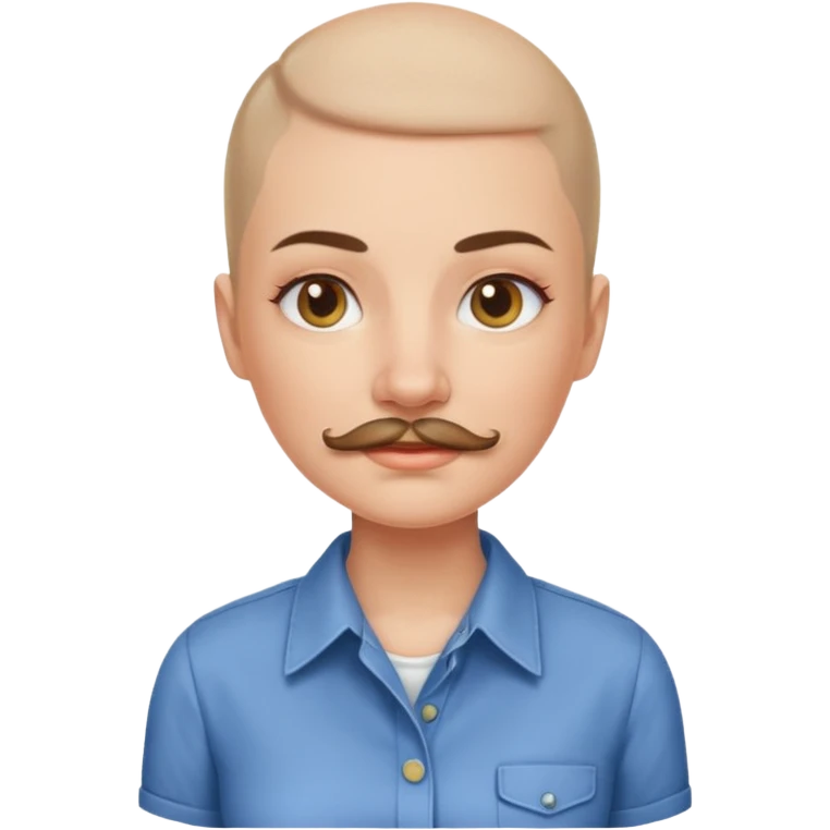 WOMEN BALD AND MUSTACHE emoji