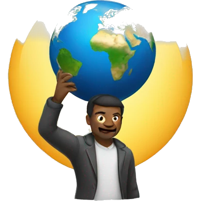 Man holding the world emoji