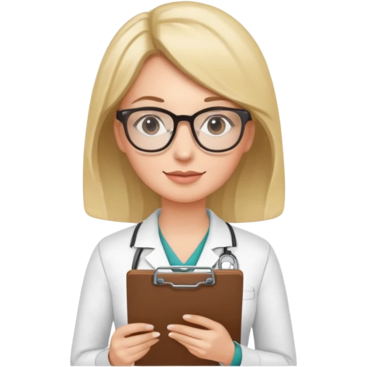 female therapist with clipboard emoji