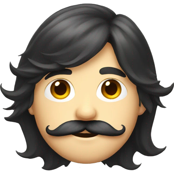 Long hair boy and moustache emoji