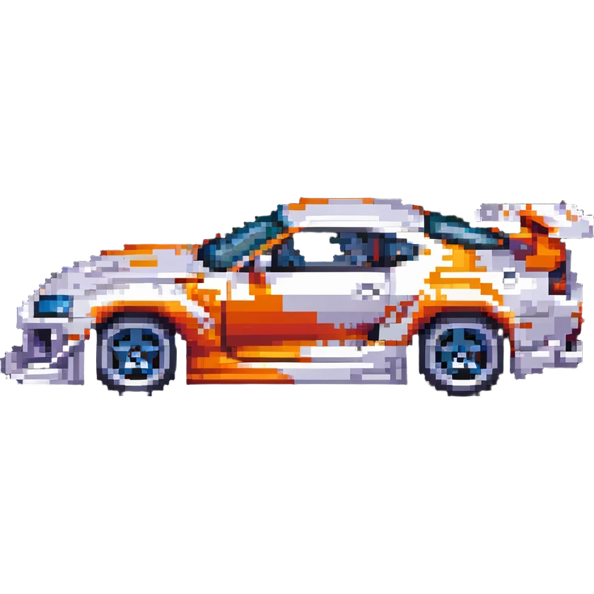 Hot Wheels Toyota Supra dynamic racing pose emoji