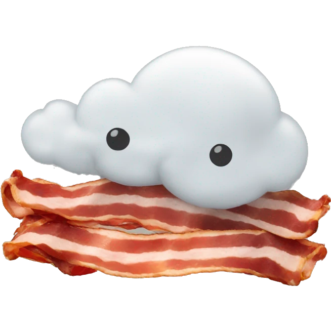 Bacon coming out a cloud of grey smoke emoji