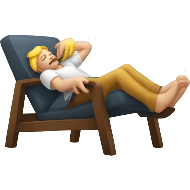 Chair sleeping on a human emoji