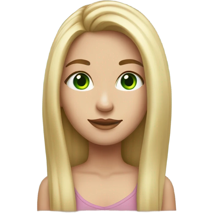 Realistic White girl with Long straight blonde hair, green eyes, tattoos emoji