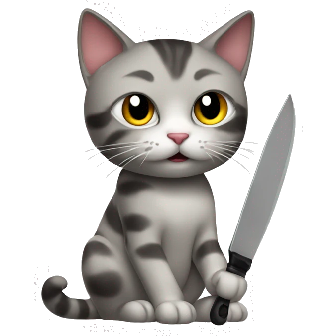 Cat with knife emoji