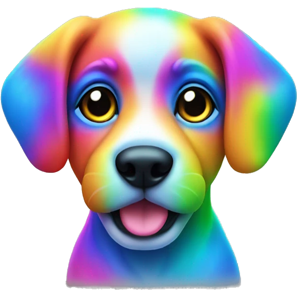 neon rainbow puppy emoji