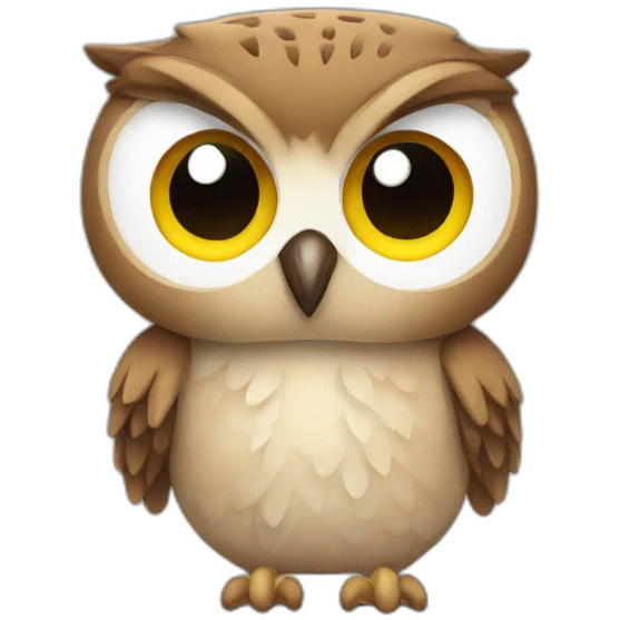 Owl with sweat emoji