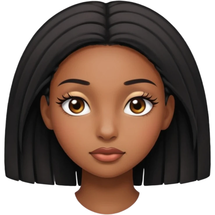 Black girl looking down emoji