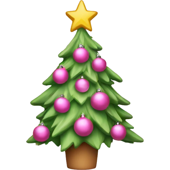 Pink Christmas tree decoration  emoji
