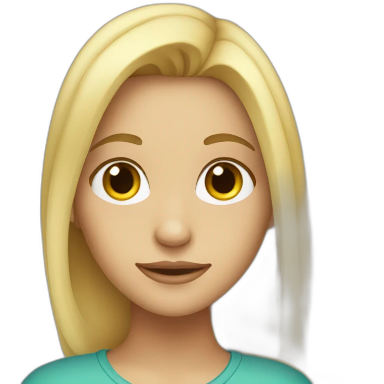 blonde girl looking at viewer emoji