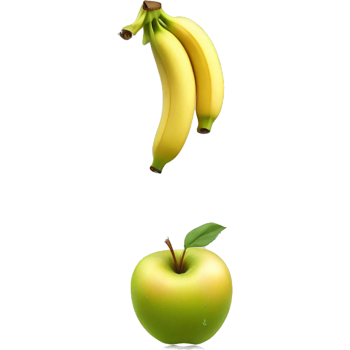 Banana going inside a apple dripping water emoji