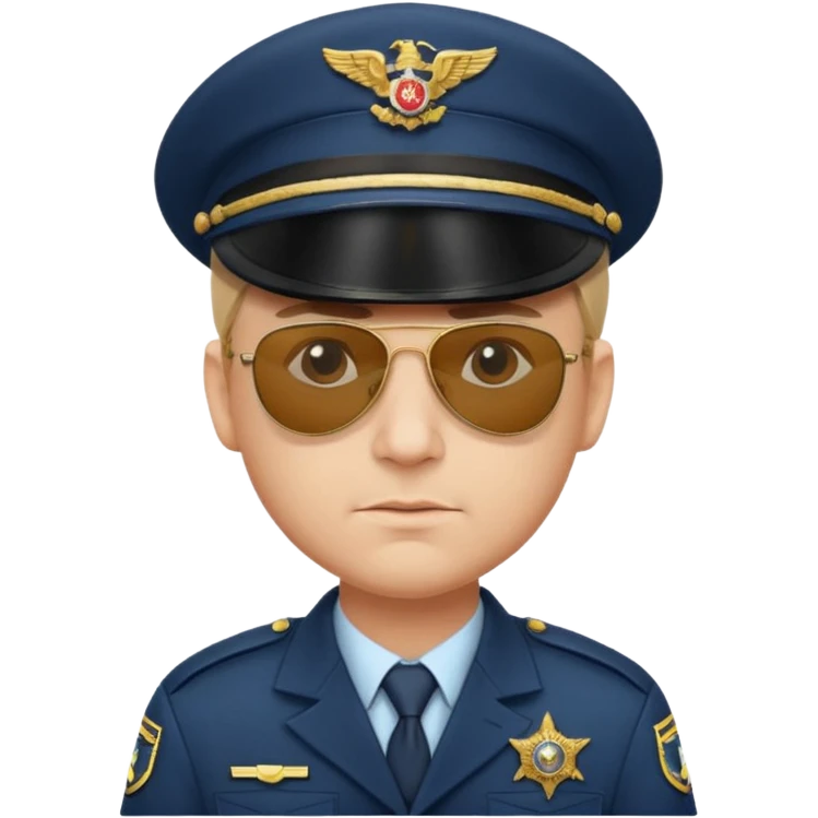 Officer with peaked cap + aviator sunglasses emoji