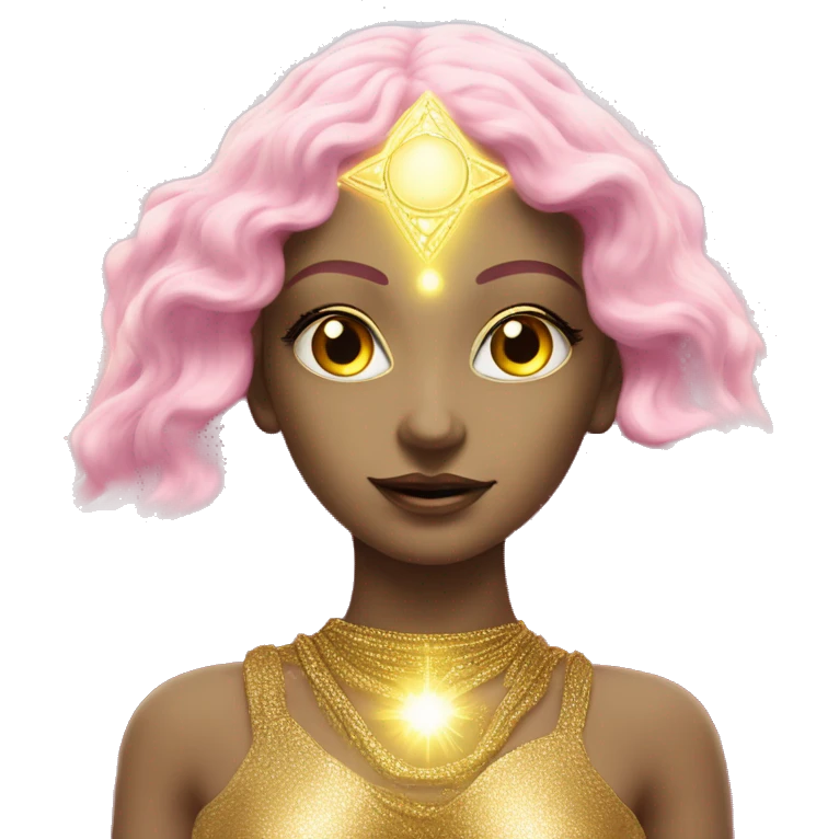 Pleiadian radiant golden diva woman female third eye pink emoji
