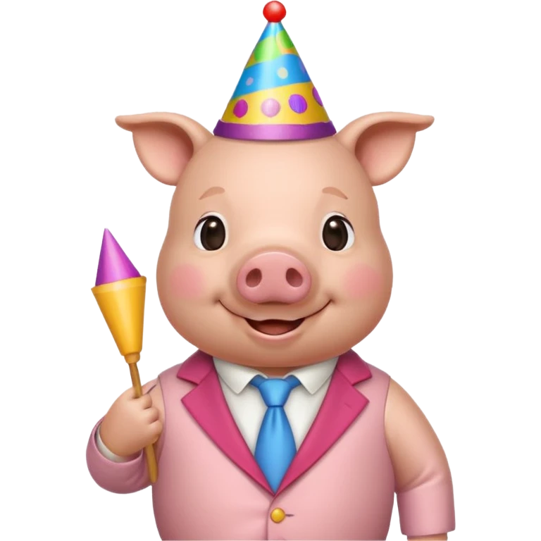 black pig party hat wearing clothes  emoji
