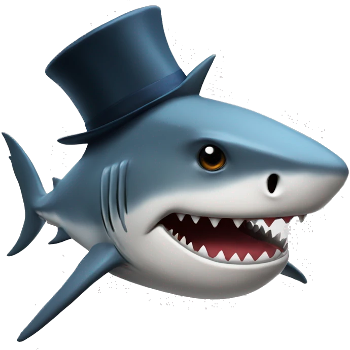 shark with tophat emoji
