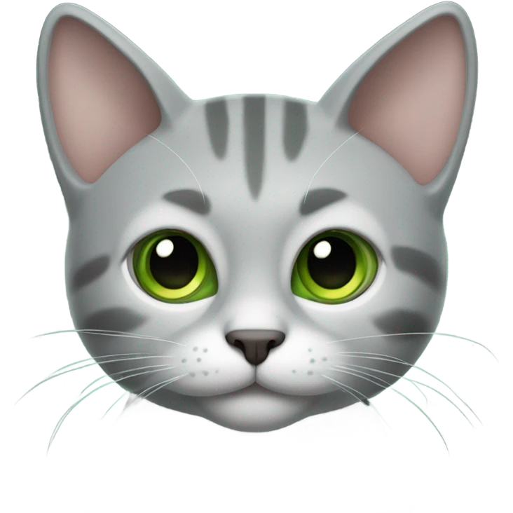 gato gris con ojos verdes  emoji