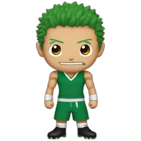 rononoa zoro de one piece qui porte le maillot de foot de l'Algérie emoji