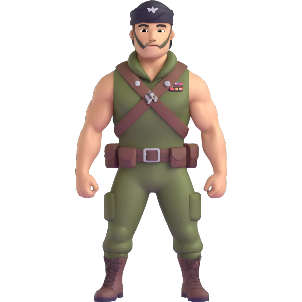 Carl Weathers as Dillon from Predator movie, muscular man in military gear with bandana emoji