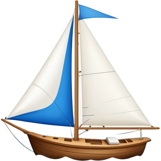 Sailboat – White sail on wooden hull emoji