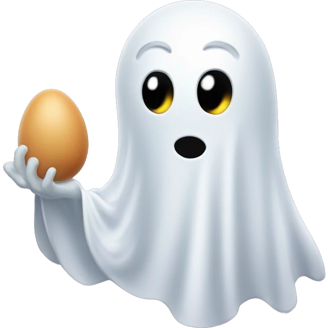 Ghost with thoughts of egg plants emoji