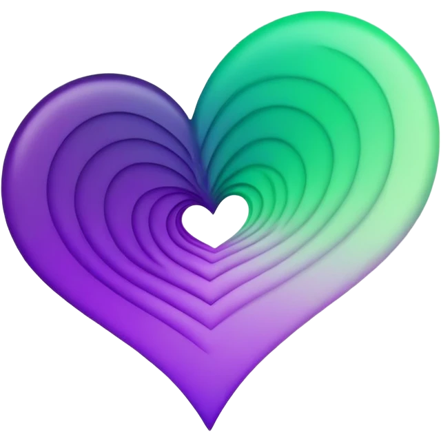 Gif of Spinning Green and Purple Ombre Heart  emoji