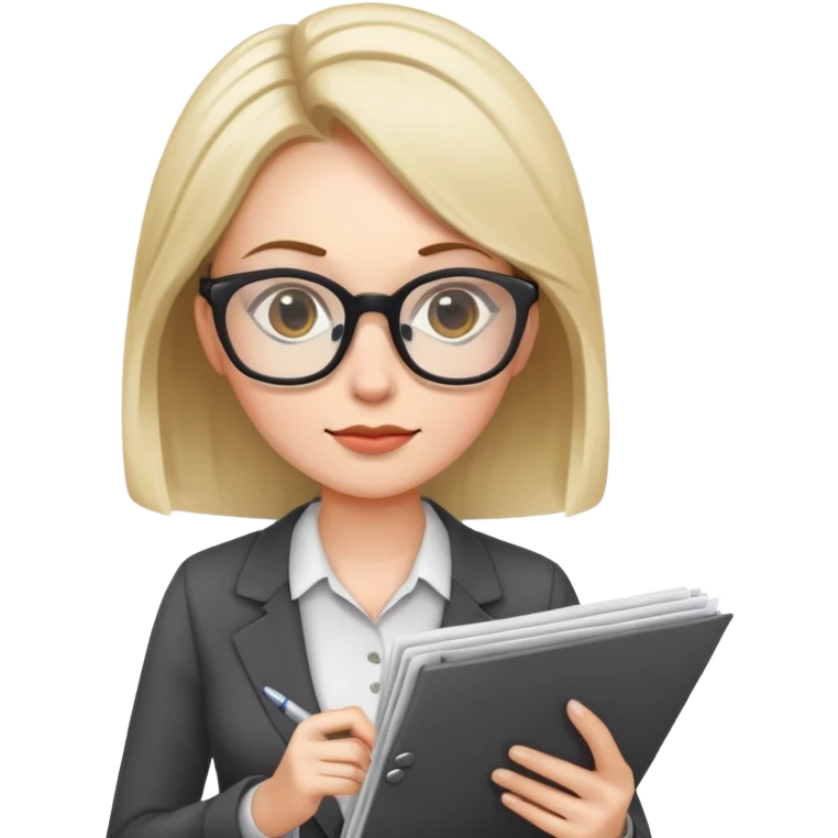 female office worker reviewing paperwork emoji