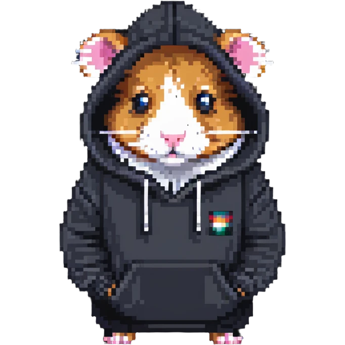 Hamster hacker in a hoodie emoji