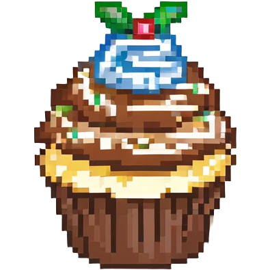 cupcake with chocolate icing emoji