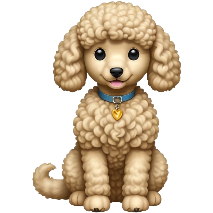 cinematic-[poodle]-realistic-full-body-sitting-emoji,-tail-resting-loosely-beside-its-paws,-head-tilted-dramatically, -curly-[cream]-fur,-simplified-yet-realistic-focused-features,-highly-detailed,-glowing-with-an-almost-sarcastic-glow emoji