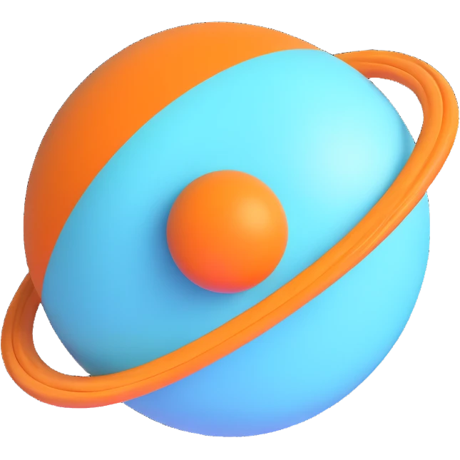 blue planet Uranus with rings emoji
