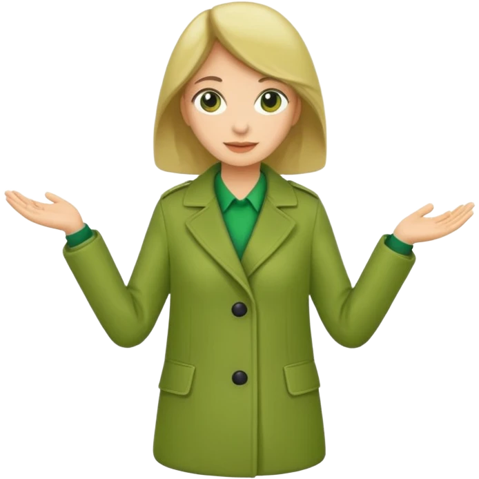 green coat woman emoji