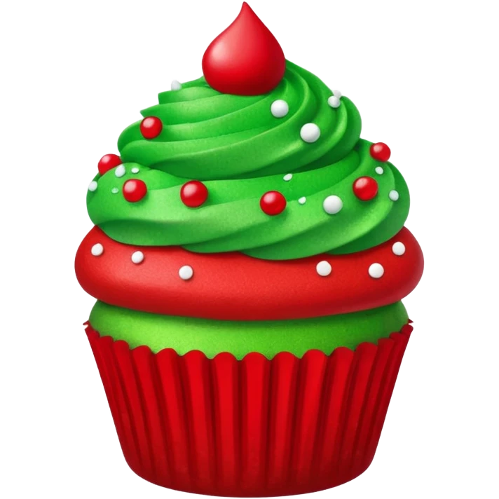 glitter red and green cupcake emoji