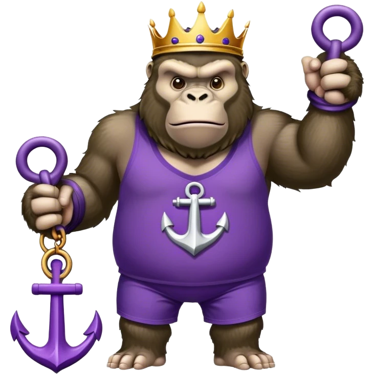 king kong wearing dockers jersey white and purple anchor emoji