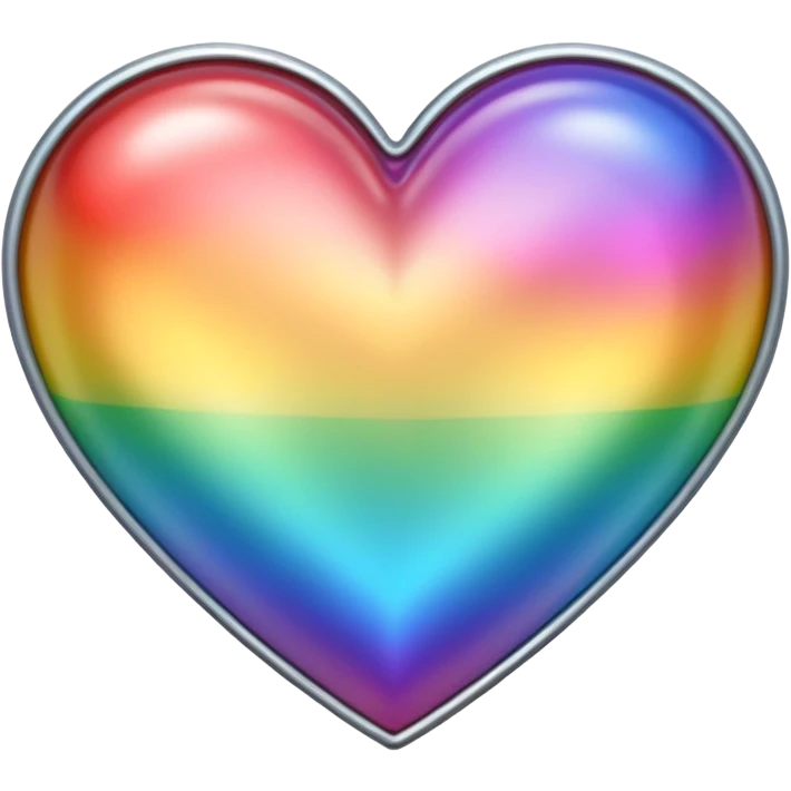 heart with a rainbow shimmer border emoji