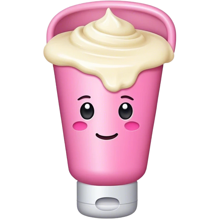 Esthetic pink tube cream emoji