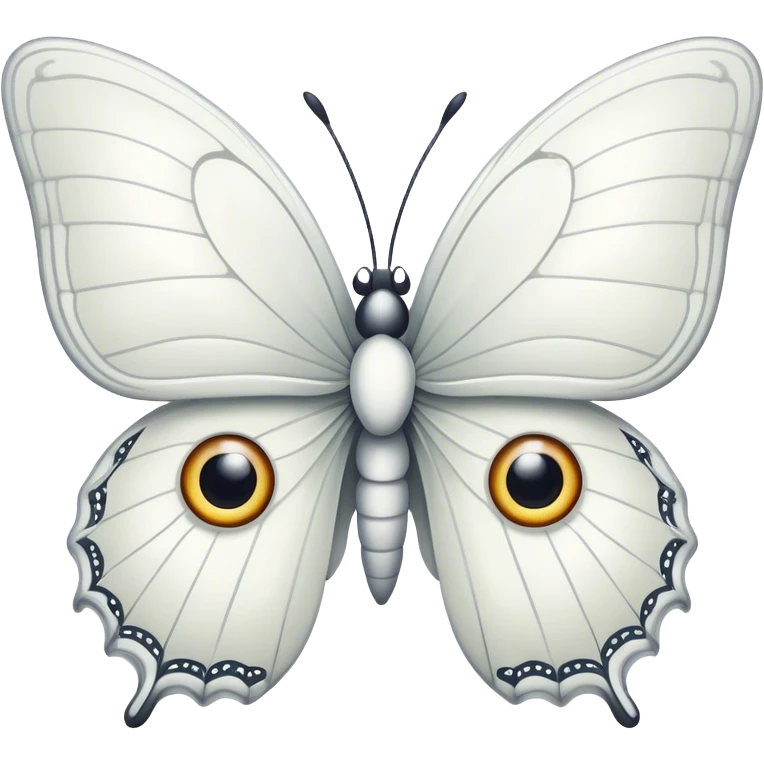 white butterfly with eyes emoji