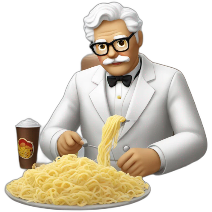 colonel sanders eating noodles emoji
